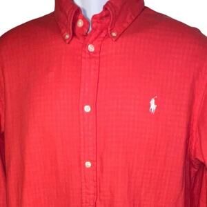 Ralph Lauren Men’s XL‎ Blue Label button down long sleeve preppy shirt Pony Logo